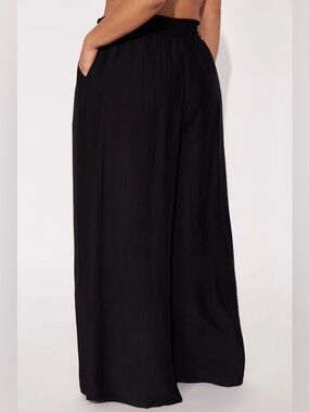 Anrabess black wide-leg palazzo pants
